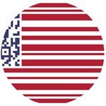 QR-Code & Barcode American Flag Wooden Bottle Opener (Round)