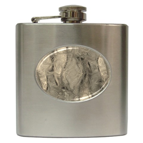 Abstract Tan Beige Texture Hip Flask (6 oz) from ArtsNow.com Front