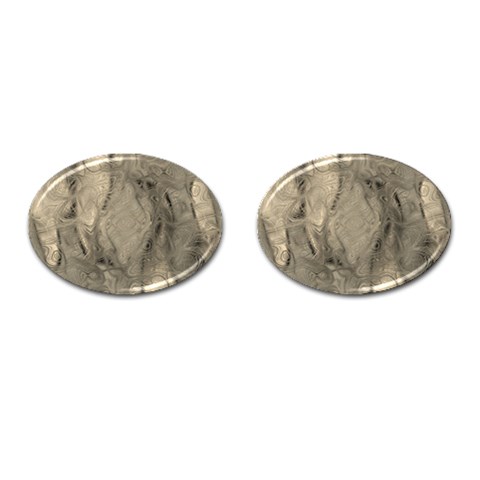Abstract Tan Beige Texture Cufflinks (Oval) from ArtsNow.com Front(Pair)