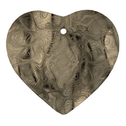 Abstract Tan Beige Texture Heart Ornament (Two Sides) from ArtsNow.com Front