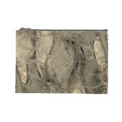 Abstract Tan Beige Texture Cosmetic Bag (Large) from ArtsNow.com Front