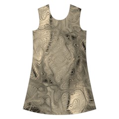 Abstract Tan Beige Texture Kids  Short Sleeve Velvet Dress from ArtsNow.com Front