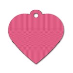 Blush Pink Color Stripes Dog Tag Heart (One Side)