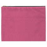 Blush Pink Color Stripes Cosmetic Bag (XXXL)