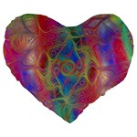 Boho Tie Dye Rainbow Large 19  Premium Heart Shape Cushions