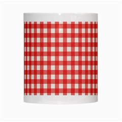 Red White Gingham Plaid White Mugs from ArtsNow.com Center