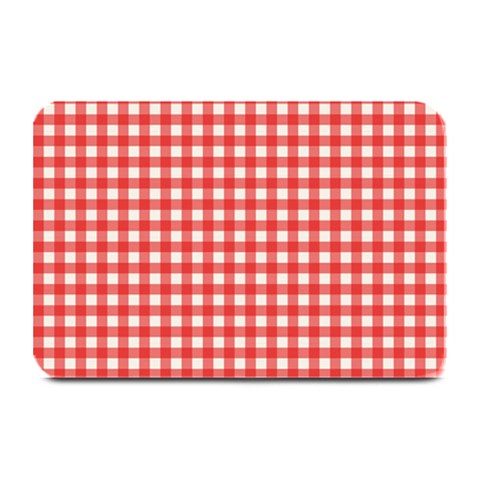 Red White Gingham Plaid Plate Mats from ArtsNow.com 18 x12  Plate Mat