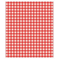 Red White Gingham Plaid Drawstring Pouch (XS) from ArtsNow.com Back