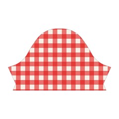 Red White Gingham Plaid Short Sleeve V Right Sleeve