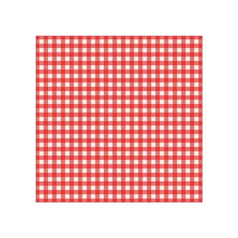 Red White Gingham Plaid Square Tapestry (Small) from ArtsNow.com Front