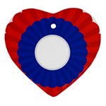 National Cockade of USA  Heart Ornament (Two Sides)