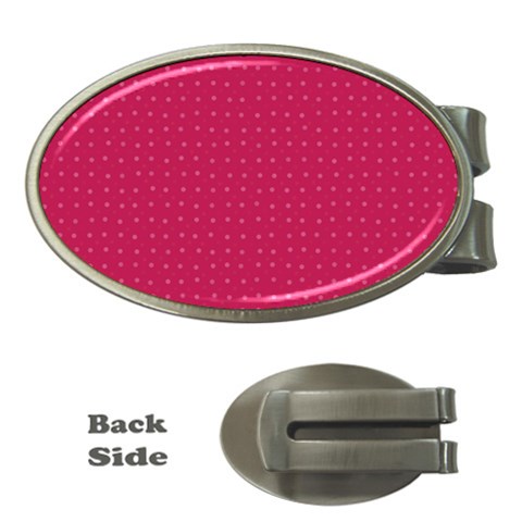 Rose Pink Color Polka Dots Money Clips (Oval)  from ArtsNow.com Front