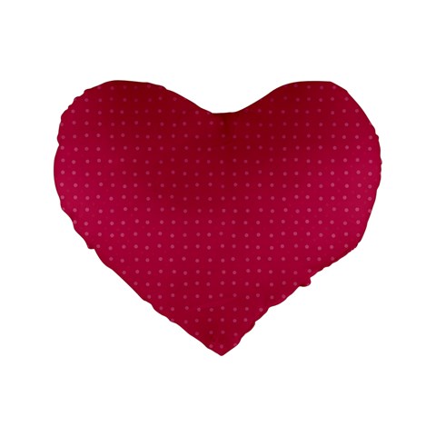Rose Pink Color Polka Dots Standard 16  Premium Heart Shape Cushions from ArtsNow.com Front