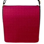 Rose Pink Color Polka Dots Flap Closure Messenger Bag (S)