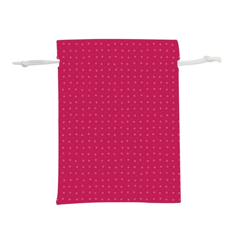 Rose Pink Color Polka Dots Lightweight Drawstring Pouch (L) from ArtsNow.com Front