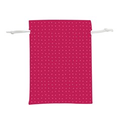 Rose Pink Color Polka Dots Lightweight Drawstring Pouch (L) from ArtsNow.com Back