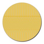 Saffron Yellow Color Stripes Round Mousepads