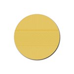 Saffron Yellow Color Stripes Rubber Coaster (Round) 