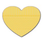 Saffron Yellow Color Stripes Heart Mousepads