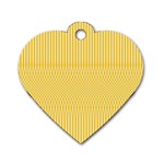 Saffron Yellow Color Stripes Dog Tag Heart (One Side)