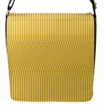 Saffron Yellow Color Stripes Flap Closure Messenger Bag (S)