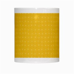 Saffron Yellow Color Polka Dots White Mugs from ArtsNow.com Center