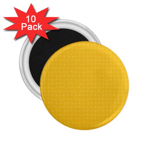 Saffron Yellow Color Polka Dots 2.25  Magnets (10 pack)  from ArtsNow.com Front
