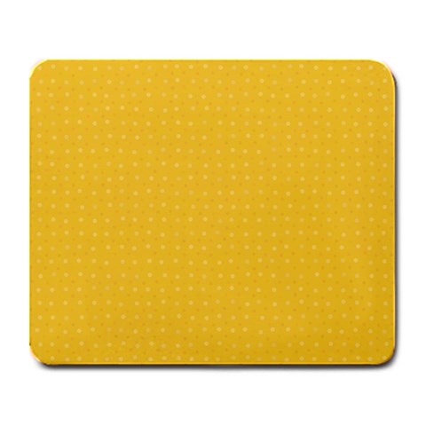 Saffron Yellow Color Polka Dots Large Mousepads from ArtsNow.com Front