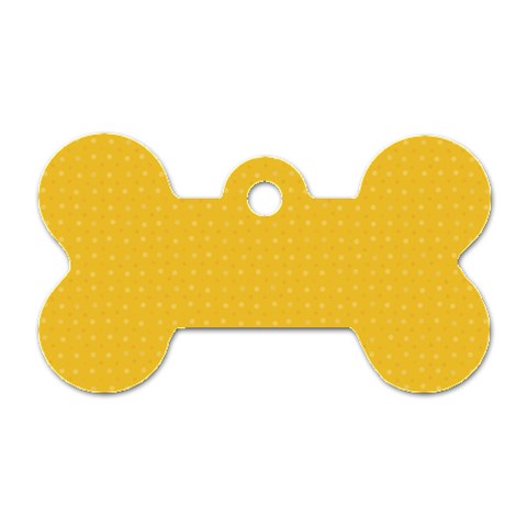 Saffron Yellow Color Polka Dots Dog Tag Bone (Two Sides) from ArtsNow.com Front