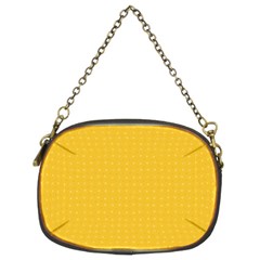 Saffron Yellow Color Polka Dots Chain Purse (Two Sides) from ArtsNow.com Front
