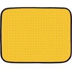 Saffron Yellow Color Polka Dots Fleece Blanket (Mini)