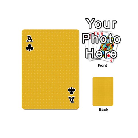 Ace Saffron Yellow Color Polka Dots Playing Cards 54 Designs (Mini) from ArtsNow.com Front - ClubA