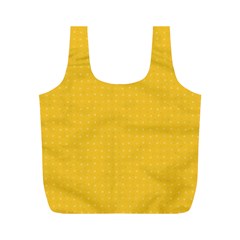 Saffron Yellow Color Polka Dots Full Print Recycle Bag (M) from ArtsNow.com Front