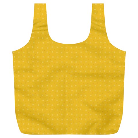 Saffron Yellow Color Polka Dots Full Print Recycle Bag (XL) from ArtsNow.com Front