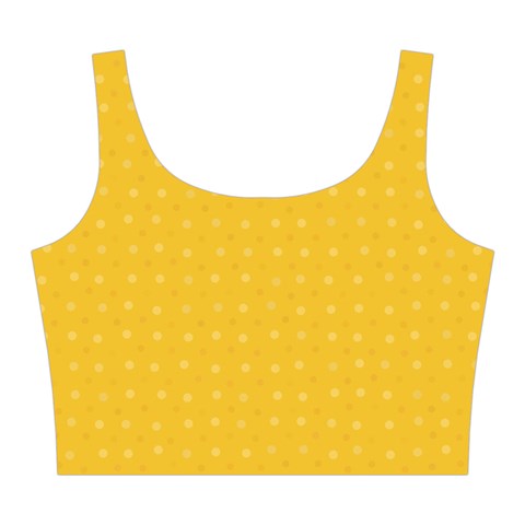 Saffron Yellow Color Polka Dots Midi Sleeveless Dress from ArtsNow.com Top Front