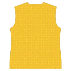 Saffron Yellow Color Polka Dots Women s Button Up Vest from ArtsNow.com Back