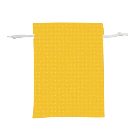Saffron Yellow Color Polka Dots Lightweight Drawstring Pouch (S) from ArtsNow.com Front