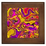 Colorful Boho Swirls Pattern Framed Tile