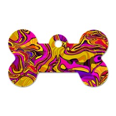 Colorful Boho Swirls Pattern Dog Tag Bone (Two Sides) from ArtsNow.com Front
