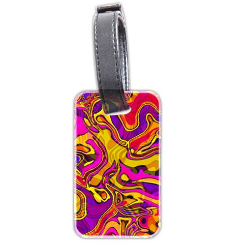 Colorful Boho Swirls Pattern Luggage Tag (two sides) from ArtsNow.com Front