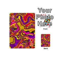 Colorful Boho Swirls Pattern Playing Cards 54 Designs (Mini) from ArtsNow.com Front - Diamond6