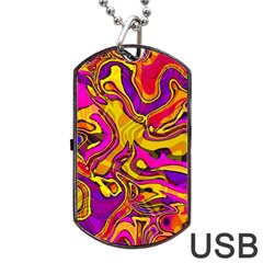 Colorful Boho Swirls Pattern Dog Tag USB Flash (Two Sides) from ArtsNow.com Back