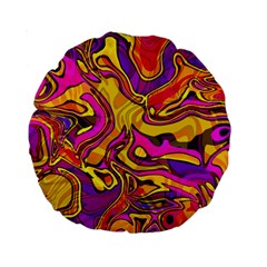 Colorful Boho Swirls Pattern Standard 15  Premium Round Cushions from ArtsNow.com Back