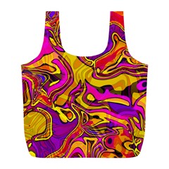 Colorful Boho Swirls Pattern Full Print Recycle Bag (L) from ArtsNow.com Back