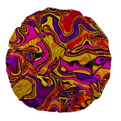 Colorful Boho Swirls Pattern Large 18  Premium Flano Round Cushions from ArtsNow.com Front