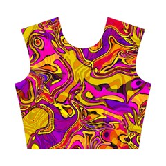 Colorful Boho Swirls Pattern Cotton Crop Top from ArtsNow.com Front