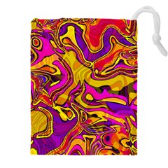 Colorful Boho Swirls Pattern Drawstring Pouch (5XL) from ArtsNow.com Front