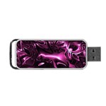 Black Magenta Abstract Art Portable USB Flash (One Side)