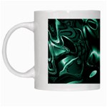 Biscay Green Black Abstract Art White Mugs