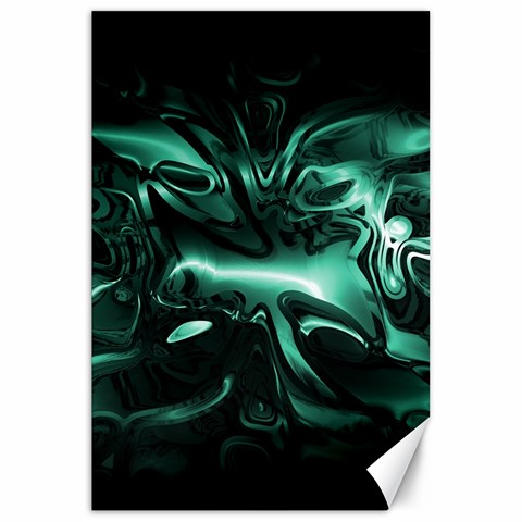 Biscay Green Black Abstract Art Canvas 20  x 30  from ArtsNow.com 19.62 x28.9  Canvas - 1